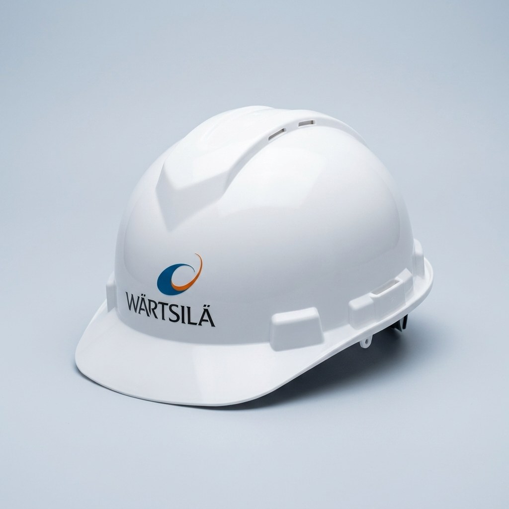 Casco industrial con logo a color