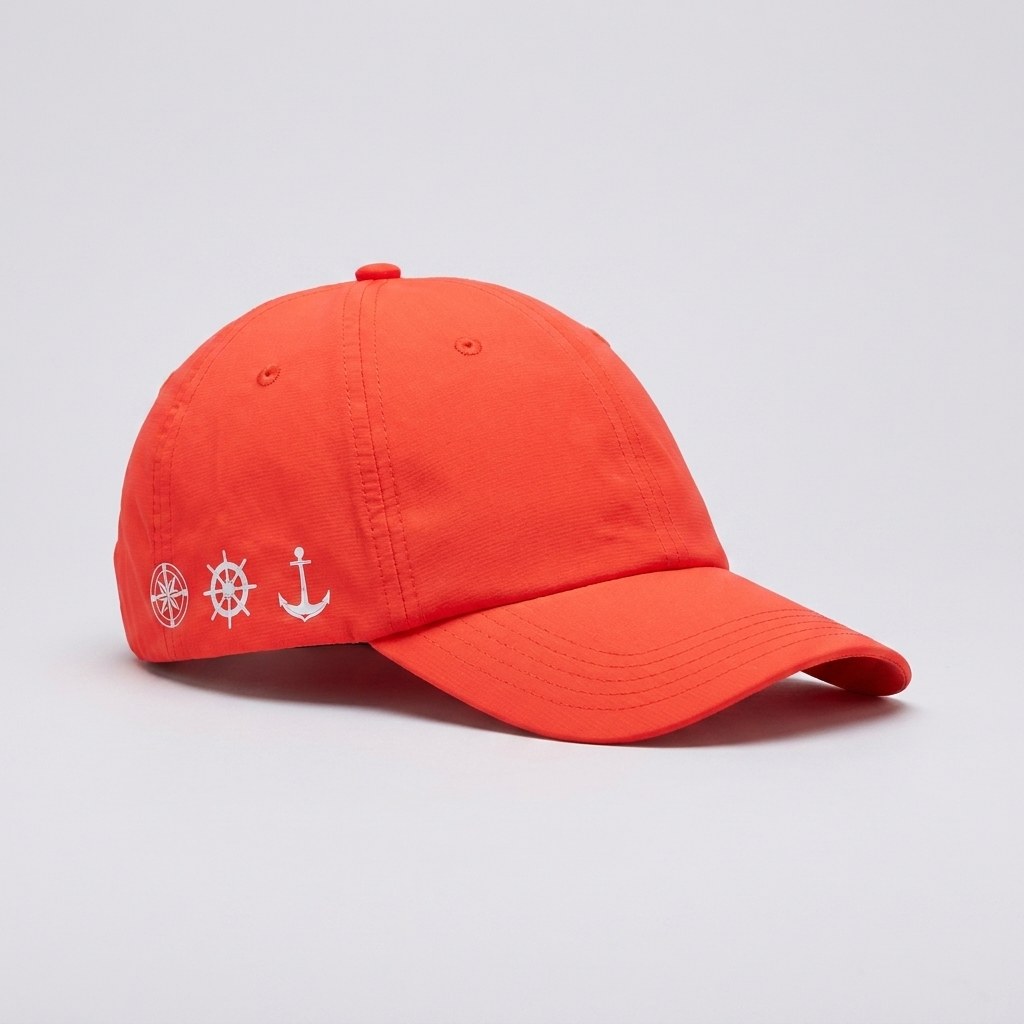 Gorra con íconos bordados