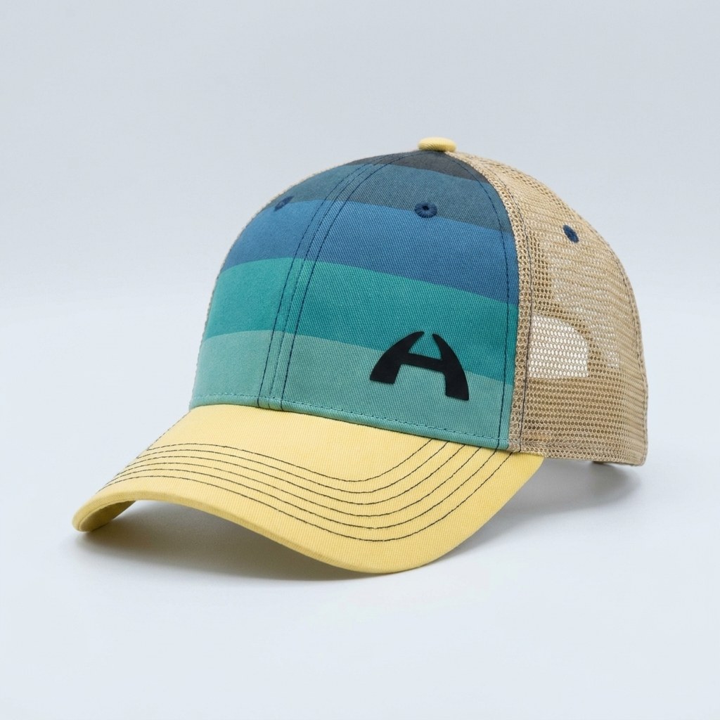 Gorra tricolor con bordado