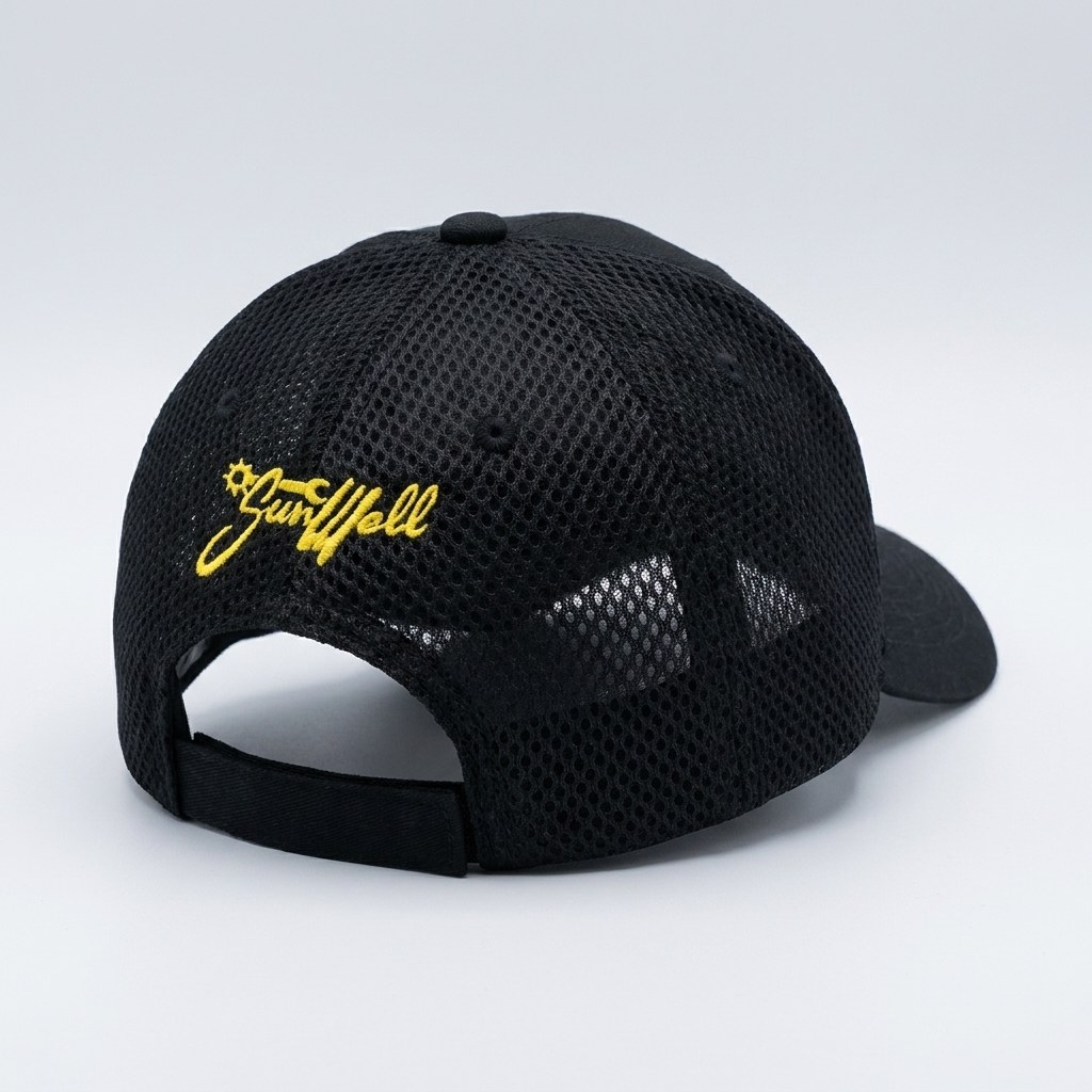 Gorra con bordado tipo firma