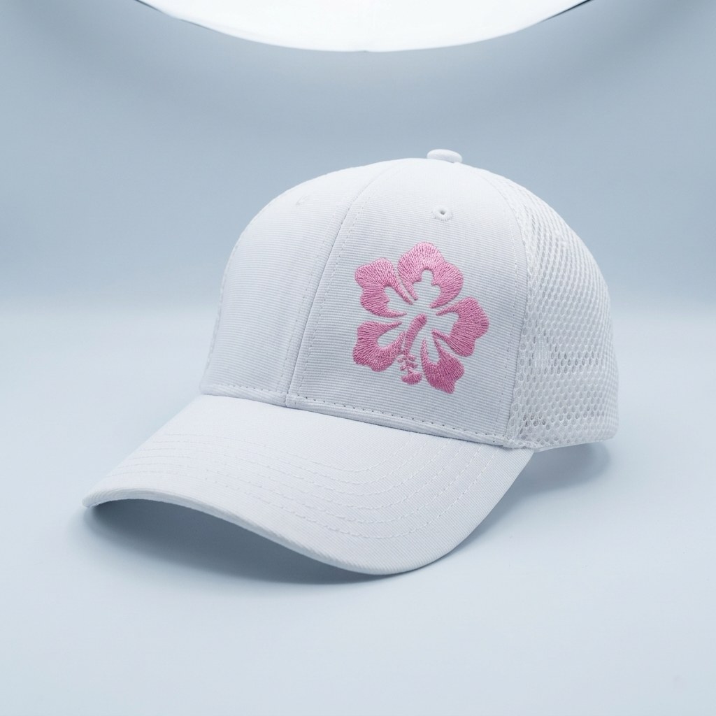 Gorra de malla con bordado frontal
