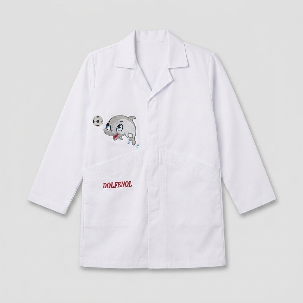 Bata médica con bordado