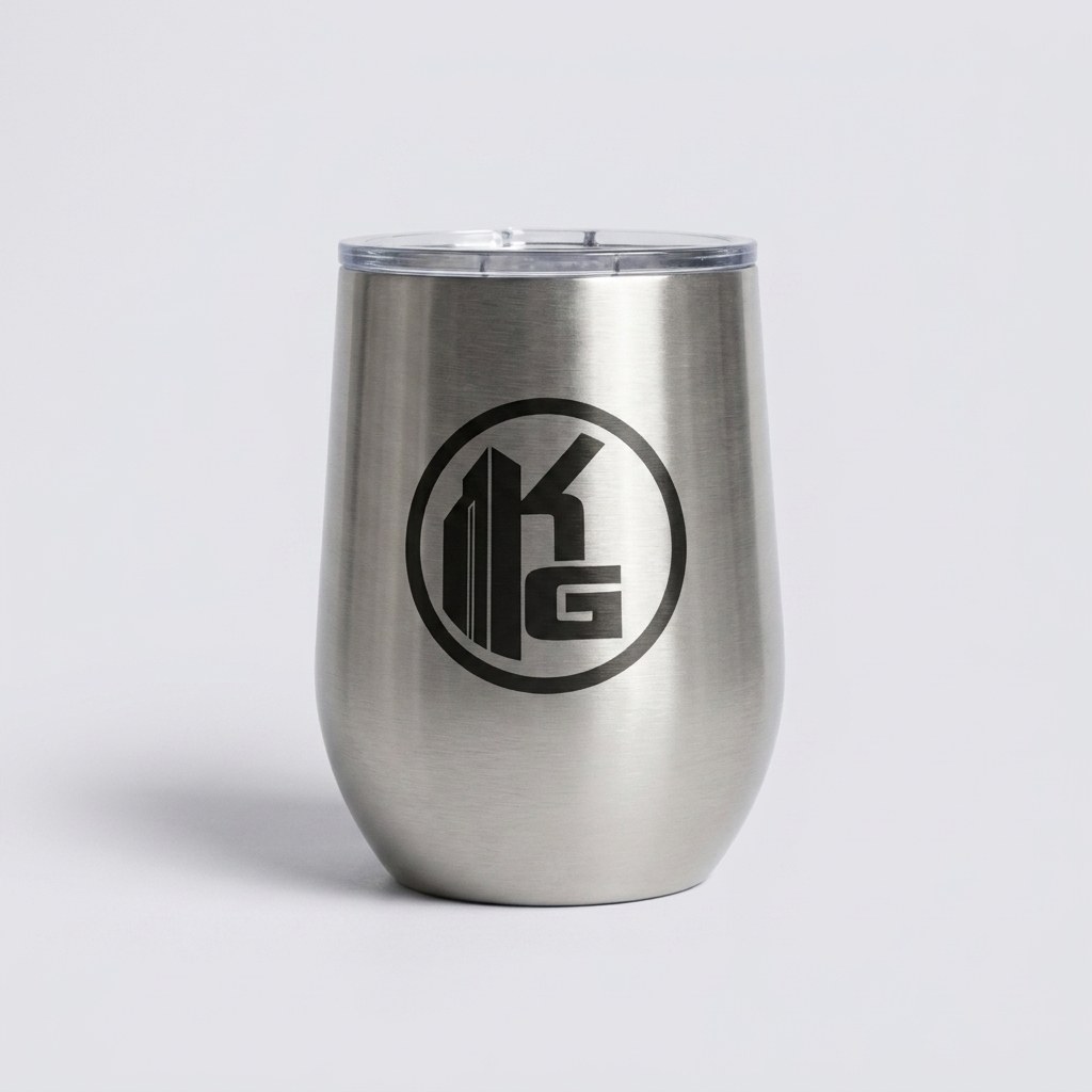 Vaso de acero con grabado