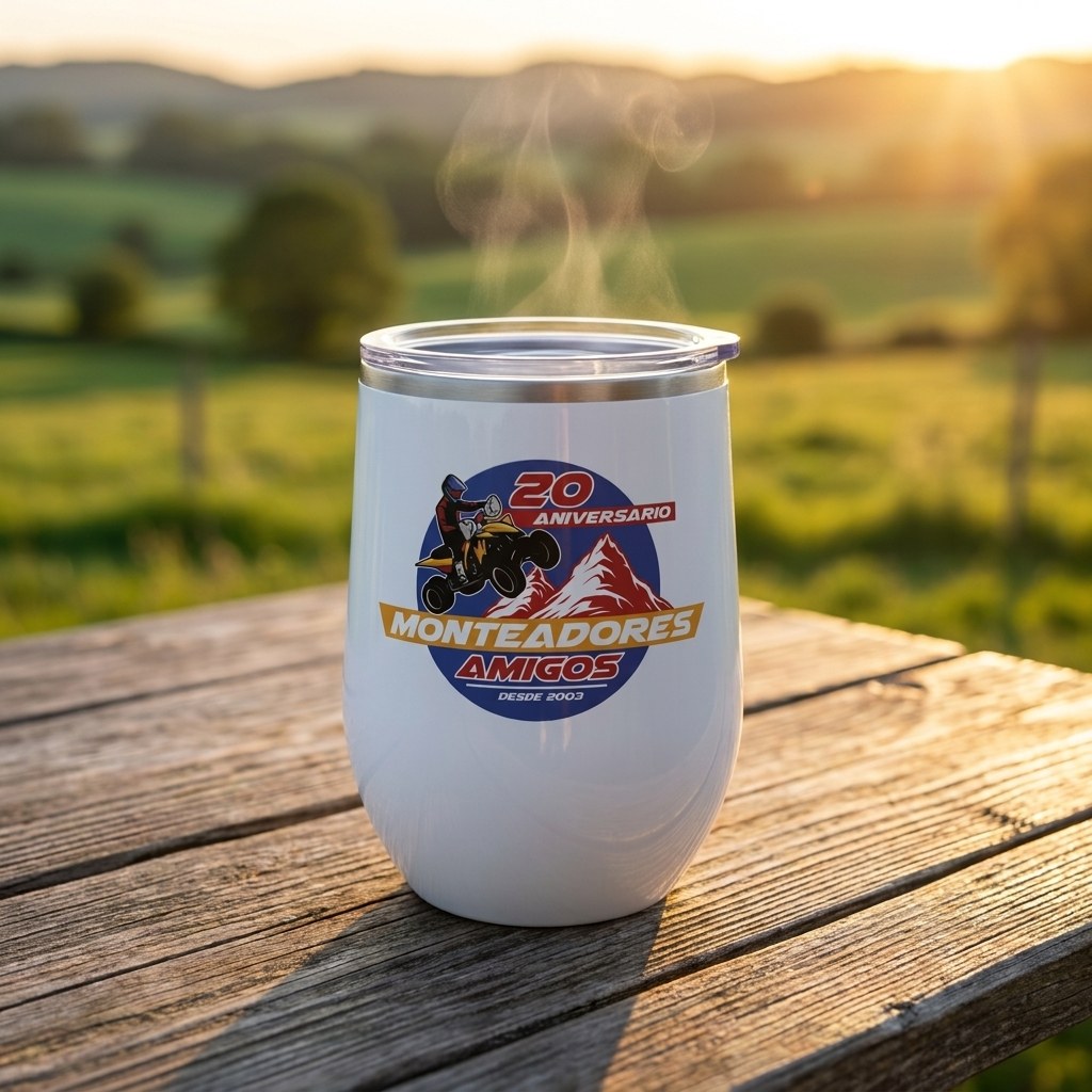 Vaso térmico personalizado, en el campo